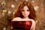 Realistic sex doll with long red hair and enchanting eyes, designed for intimacy and companionship, crafted from high-quality silicone for a lifelike experience.