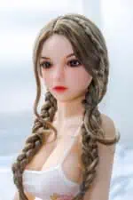 Realistic sex doll with life-like features and braided hair, perfect for intimate companionship, premium silicone, customizable options, high-quality craftsmanship, and realistic appearance for an authentic experience.