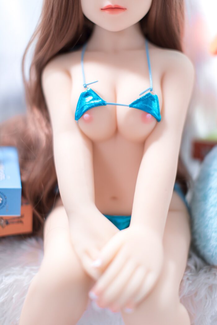 Silicone Sex Doll With Blue Bikini Top, Realistic Love Doll For Adult Entertainment, Intimate Toy, Detailed Doll Modeling For Companionship Or Sexual Pleasure, High-Quality Flexible Materials, Ultra-Realistic Features.